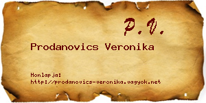 Prodanovics Veronika névjegykártya